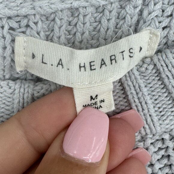 LA HEARTS PACSUN CHUNKY KNIT SWEATER KNOTTED BACK WOMENS M  GRAY - Picture 4 of 8